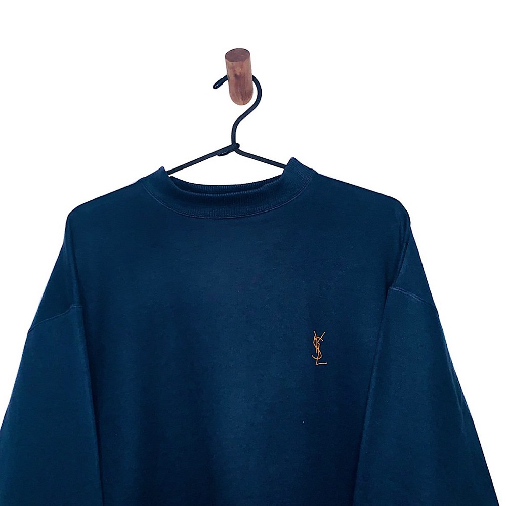 Vintage Yves Saint Laurent (YSL) navy crew neck
